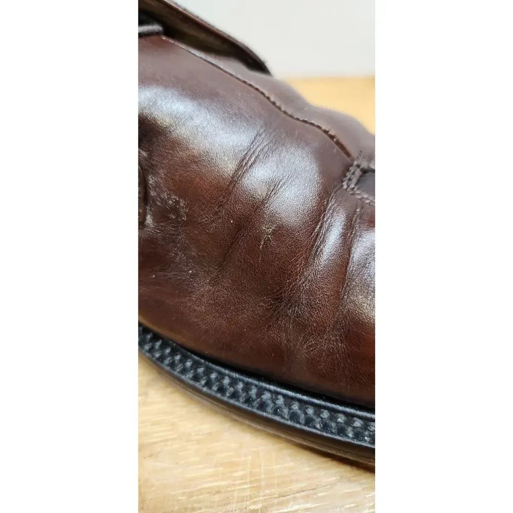 VTG Belvedere Florence Italy Men Hand Made Size 10M Brown Genuine‎ Ostrich